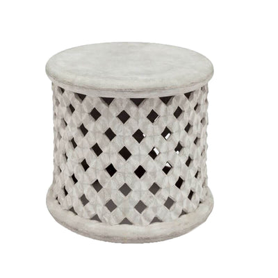 The Nithburg Stool is made of concrete and inspired by a traditional Indian stool, perfect for outdoors.