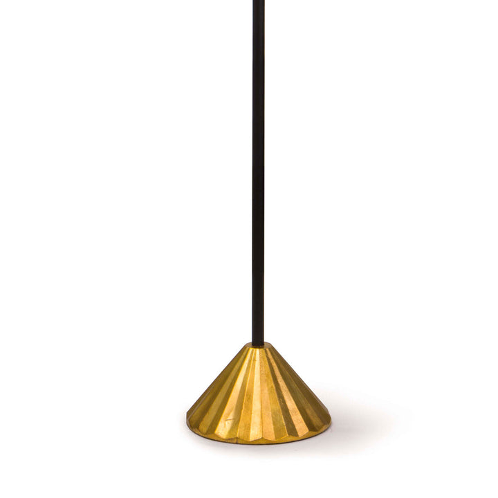 The base of the Summerside Floor Lamp is sleek and geometric with a stunning gold leaf finish.