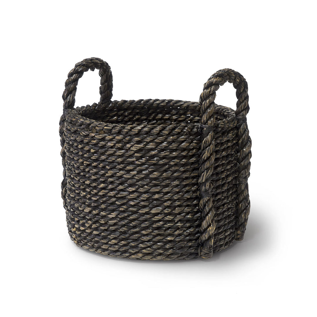 The Oamaru Chunky Basket is made from hand-woven chunky twisted seagrass in a black wash finish.