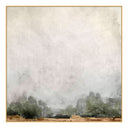 A modern, minimalist painting of a forest.