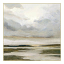 A calming painting of tides with blue and green tones.