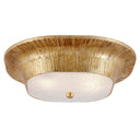 Organic gold coral like ceiling mounted light fixture. Gild finish with fractured glass.