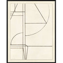 Modern Line Art Study Giclee on Watercolor Paper, Hand Deckled and Floated on Hand Wrapped Fabric Mat, Framed in Shadowbox