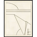 Modern Line Art Study Giclee on Watercolor Paper, Hand Deckled and Floated on Hand Wrapped Fabric Mat, Framed in Shadowbox