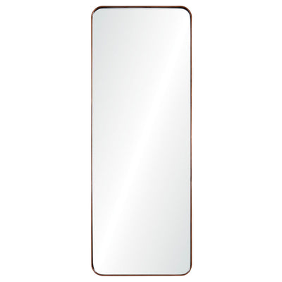 Full length rounded rectangle mirror. Bronze finished full length mirror.