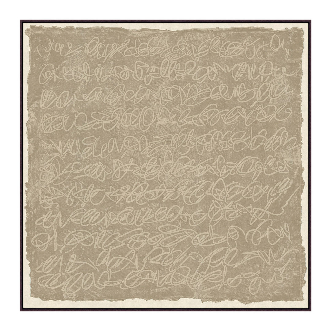 Interesting abstract art featuring a taupe background and scribbles.
