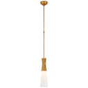 Utopia Pendant Medium with gilded finish and white glass shade. Elegant Art Deco styling.